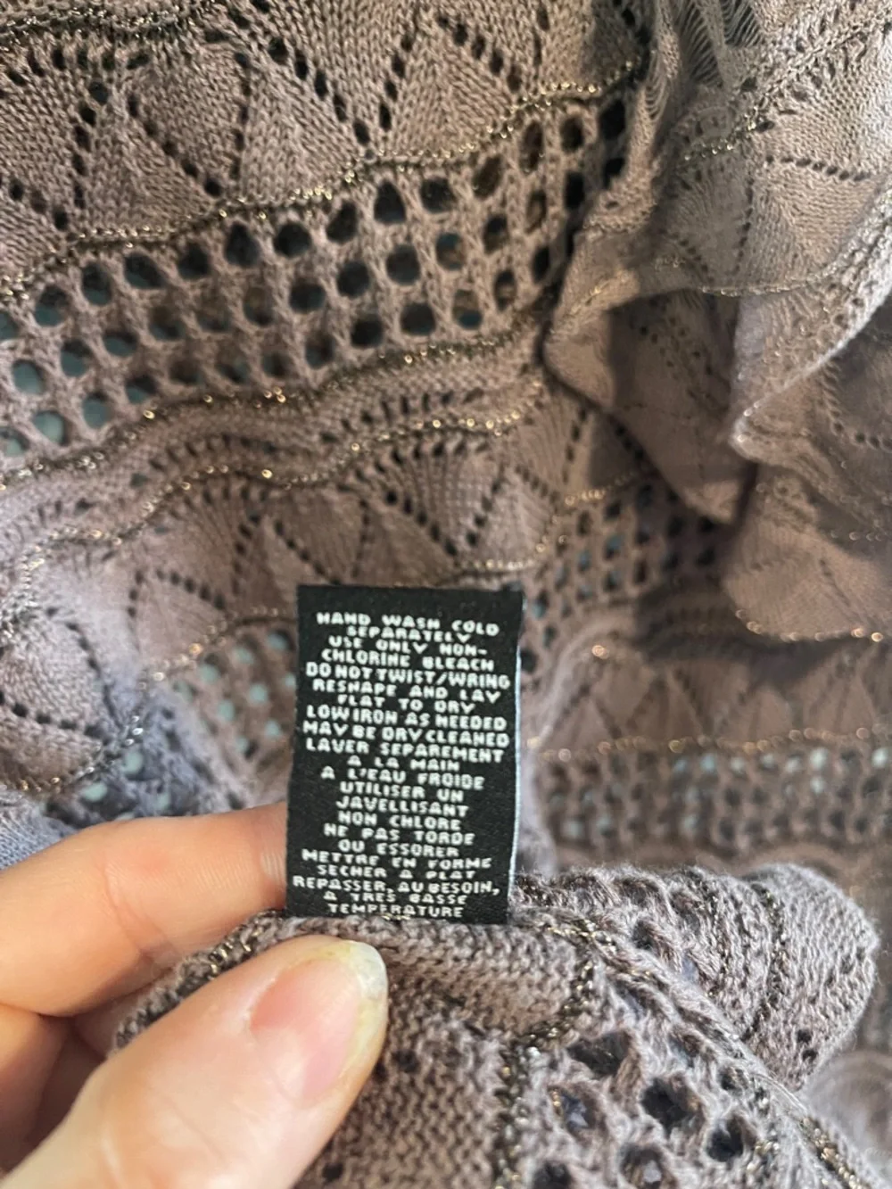 Knitted‎ & Knotted Anthropologie Crochet Ruffle Sweater Size Small